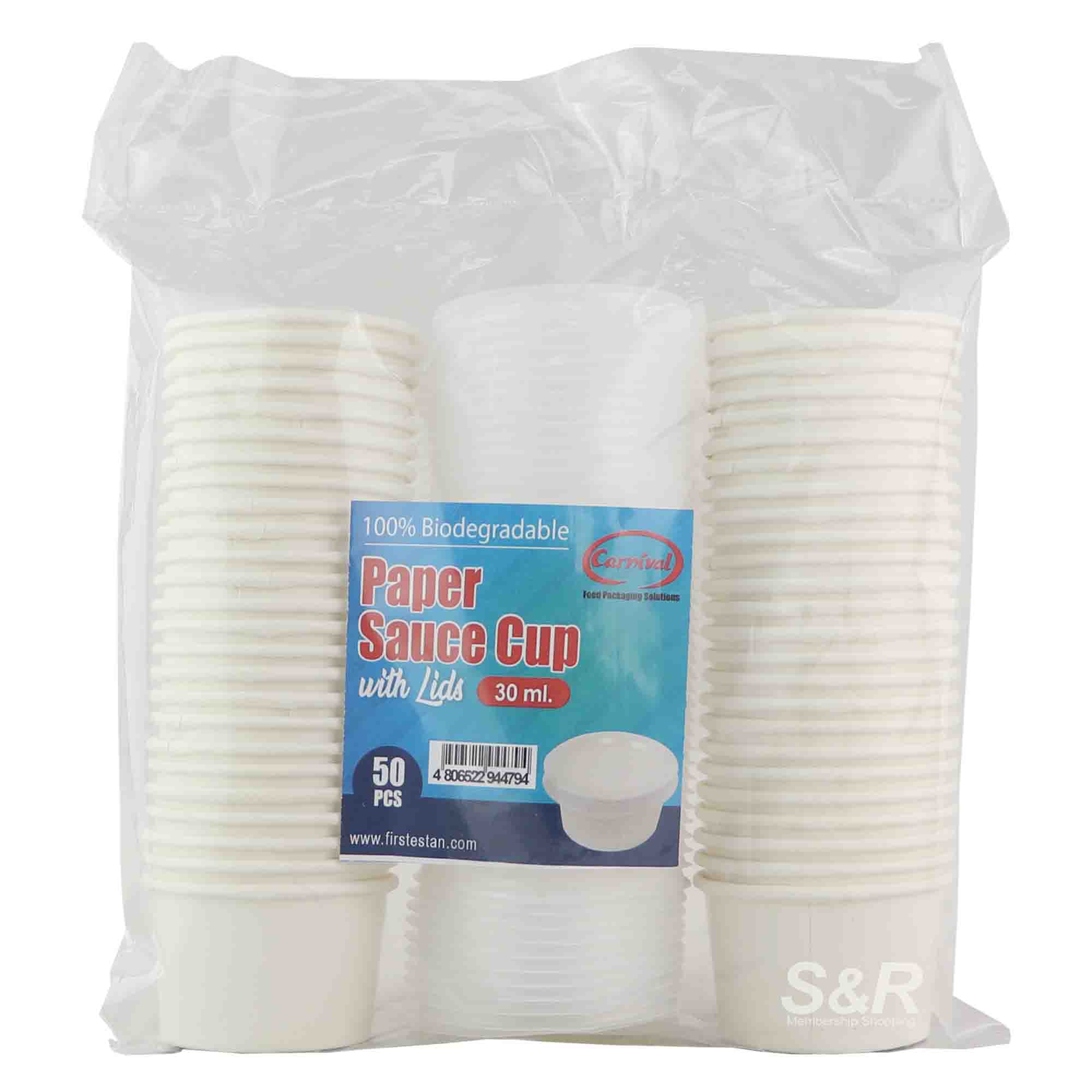 Carnival Disposable Paper Sauce Cups with Lid 50pcs x 30mL Carnival Disposable Paper Sauce Cups with Lid 50pcs x 30mL